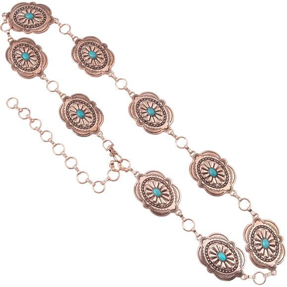 Rustic Couture's Turquoise Vintage Western Concho Belt for Women Cowgirl😍 - Picture 1 of 5